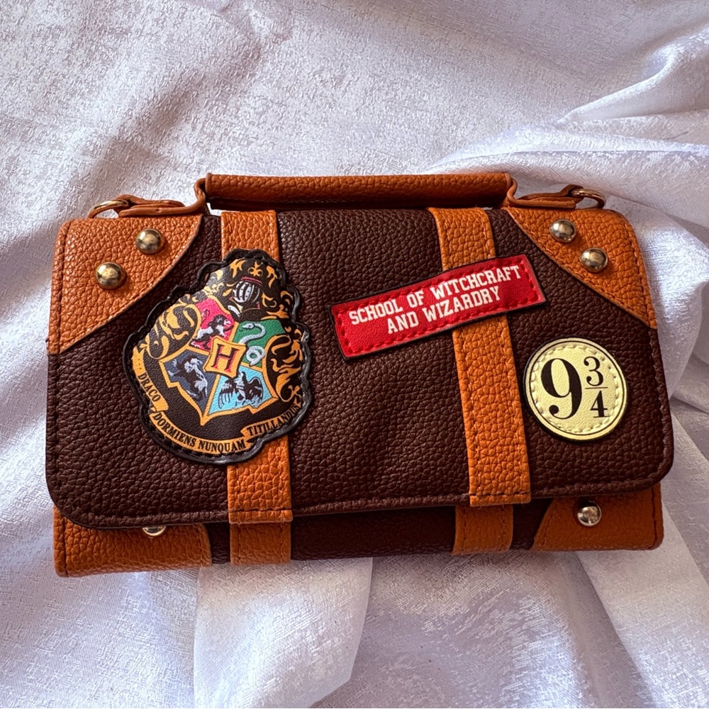 Brown and Orange Hogwarts Themed Clutch
